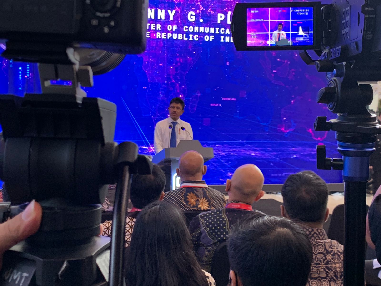 Menteri Komunikasi dan Informatika RI Johnny G Plate membuka Digital Technology Expo (DTE) di Nusa Dua, Bali, Minggu (13/11).