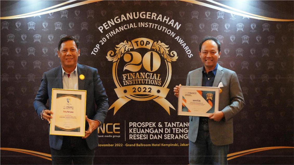 Penghargaan untuk BRI INsurance di ajang Top 20 Financial Institution Awards 2022
