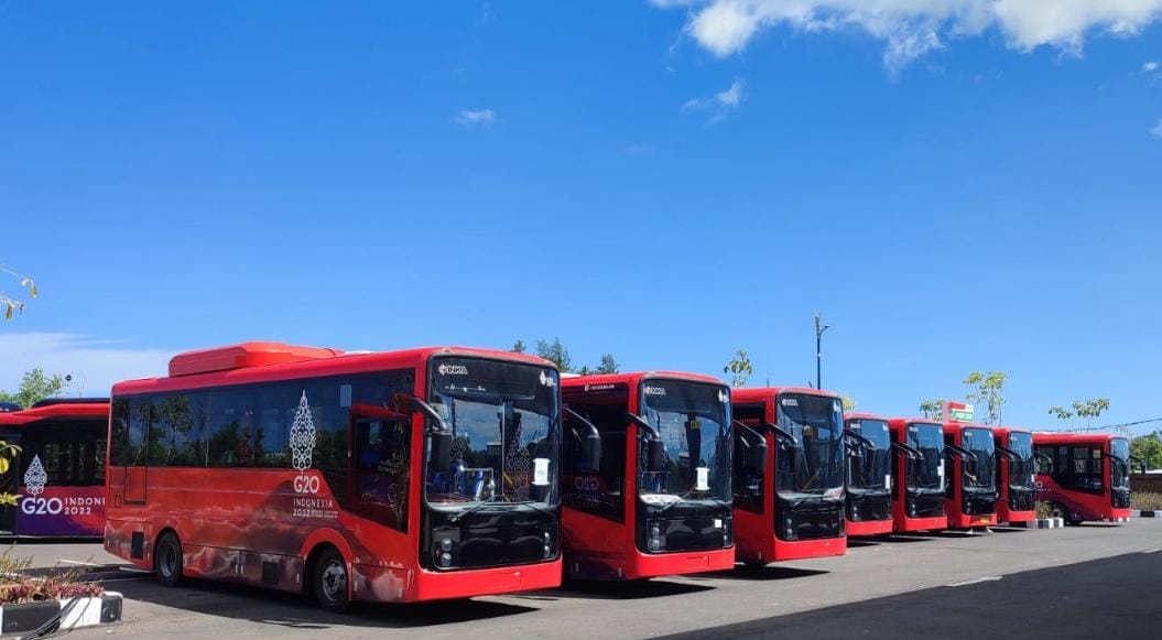 Bus listrik yang akan digunakan saat KTT G20. 