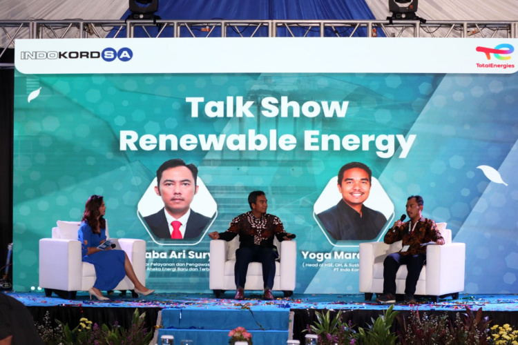 Acara talkshow membahas energi baru dan terbarukan yang digelar PT Indo Korsa di Citeureup, Kabupaten Bogor, Jawa Barat, Rabu (23/11).