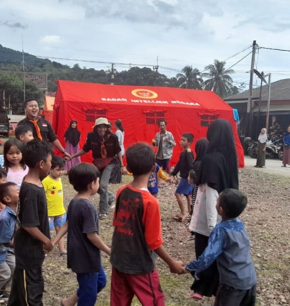 Suasana di Posko Bantuan BIN bagi korban Gempa Cianjur