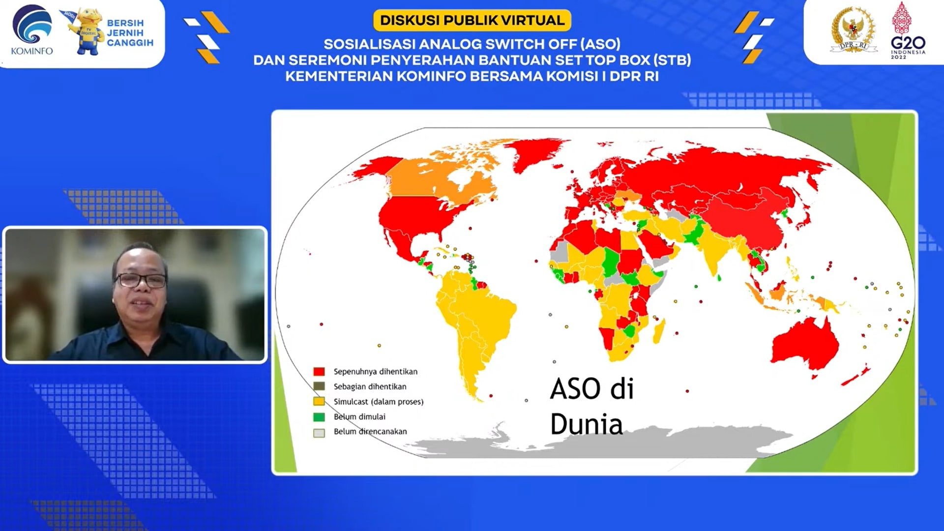 Direktur Pengelolaan Media Ditjen IKP Kemkominfo Nursodik Gunardjo memaparkan mengenai ASO