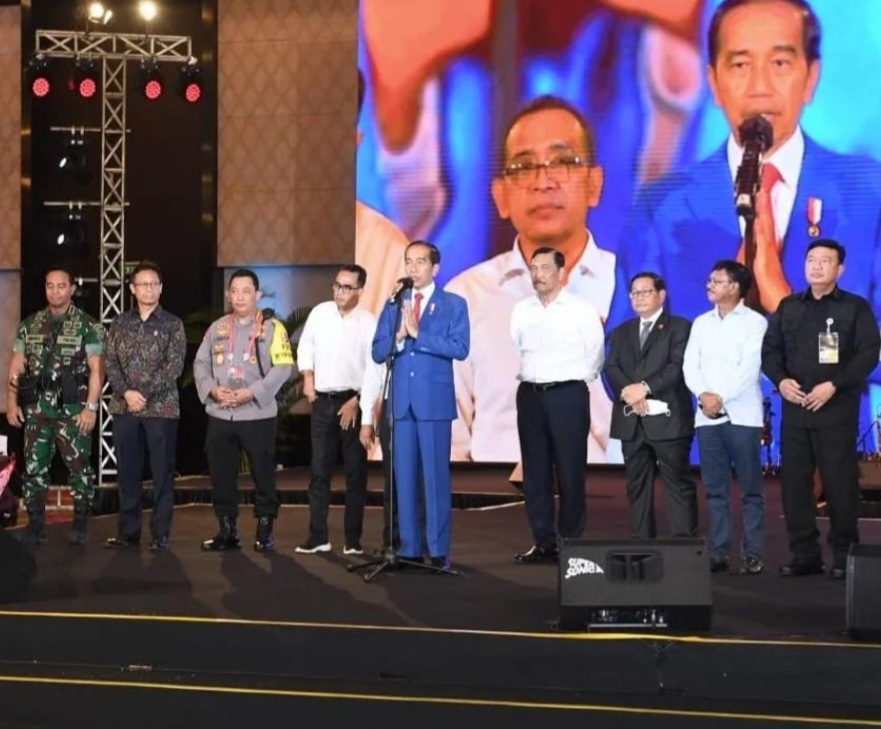 Presiden Jokowi menghadiri acara Syukuran Panitia Nasional Pelaksanaan G20 di Bali.
