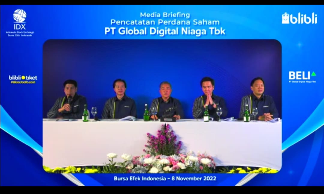 Paparan Direksi PT Global Digital Niaga Tbk atas pencatatan saham Blibli di bursa