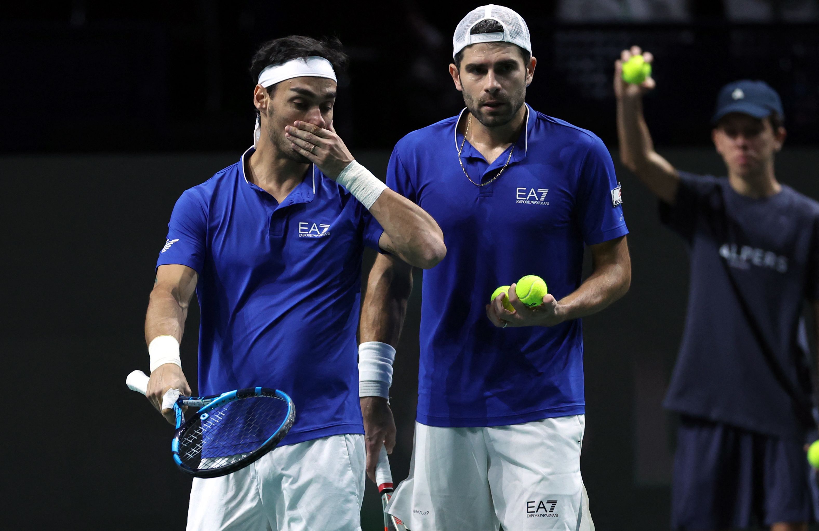 Petenis Italia Simone Bolelli (kanan) dan Fabio Fognini