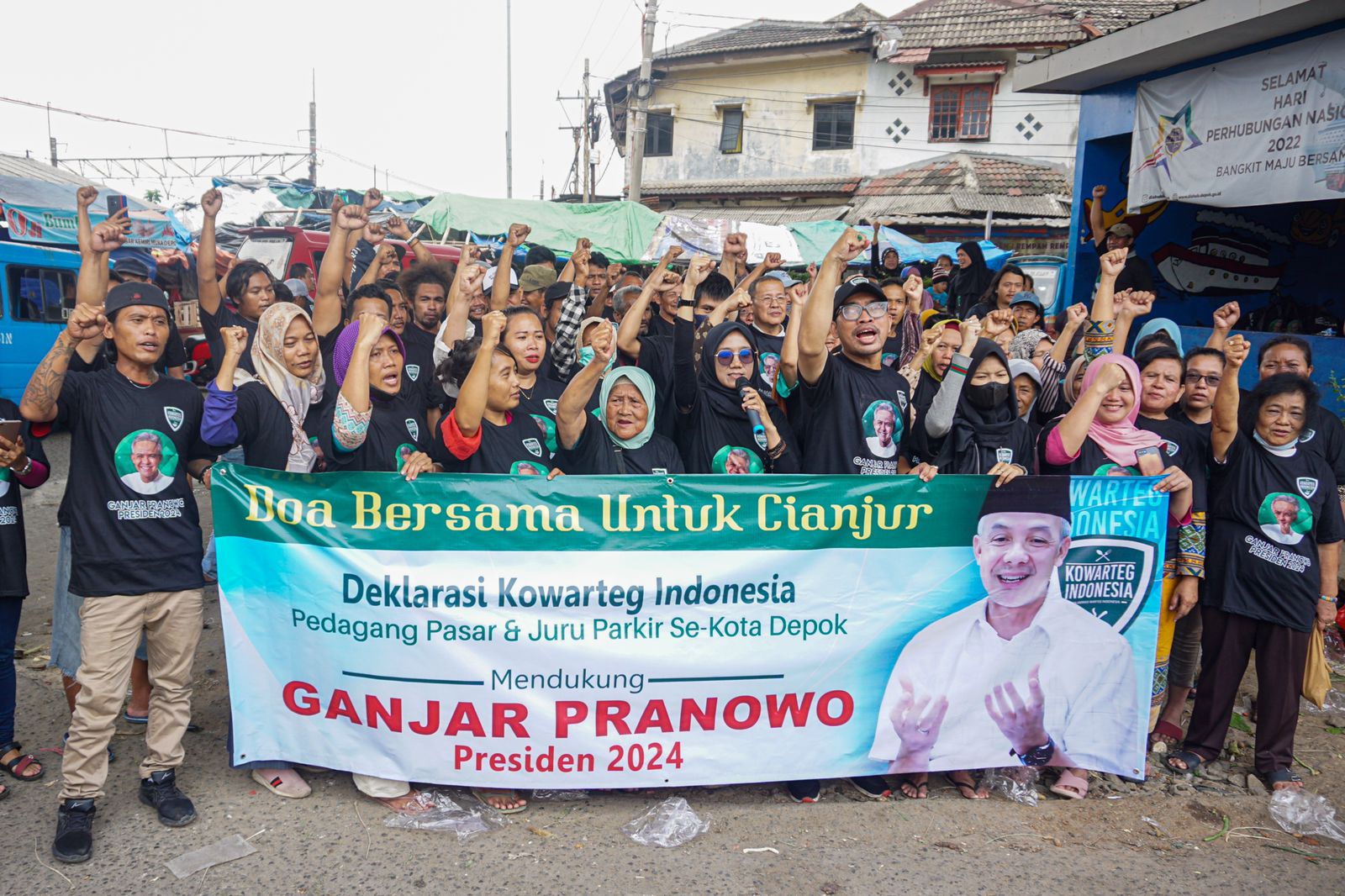 Kowarteg Indonesia menggelar Deklarasi Dukungan Ganjar Pranowo Untuk Presiden Indonesia 2024, kali ini di wilayah Depok, Jabar, Minggu (27/1