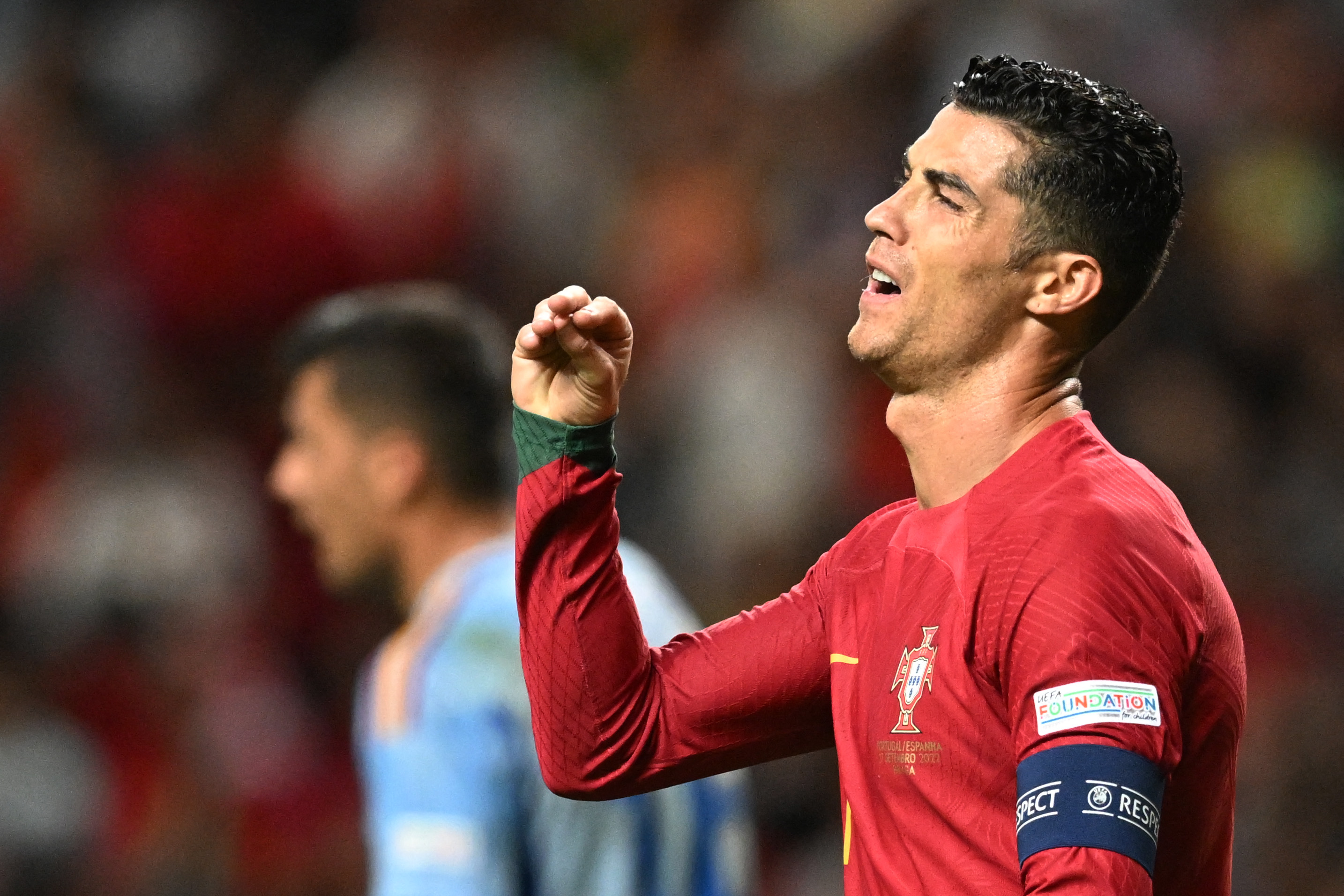 Pemain Manchester United yang juga kapten timnas Portugal Cristiano Ronaldo.