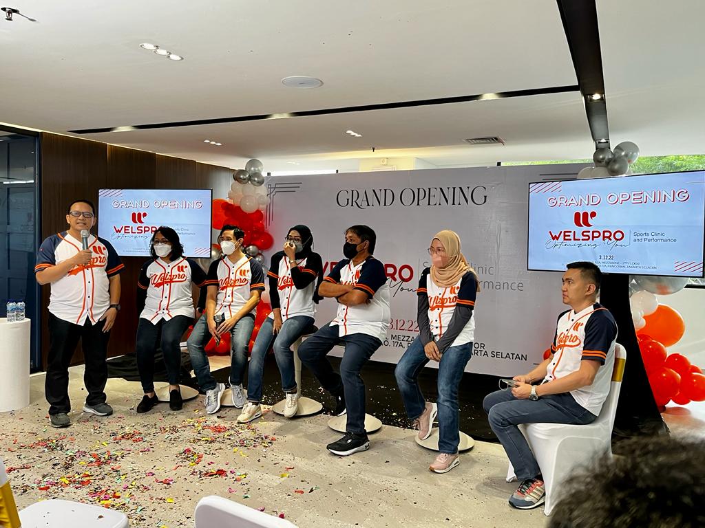 Acara grand opening klinik olahraga Welspro di Jakarta, baru-baru ini.
