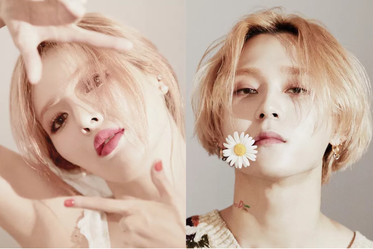 Foto kombinasi yang menampilkan HyunA (kiri) dan DAWN.