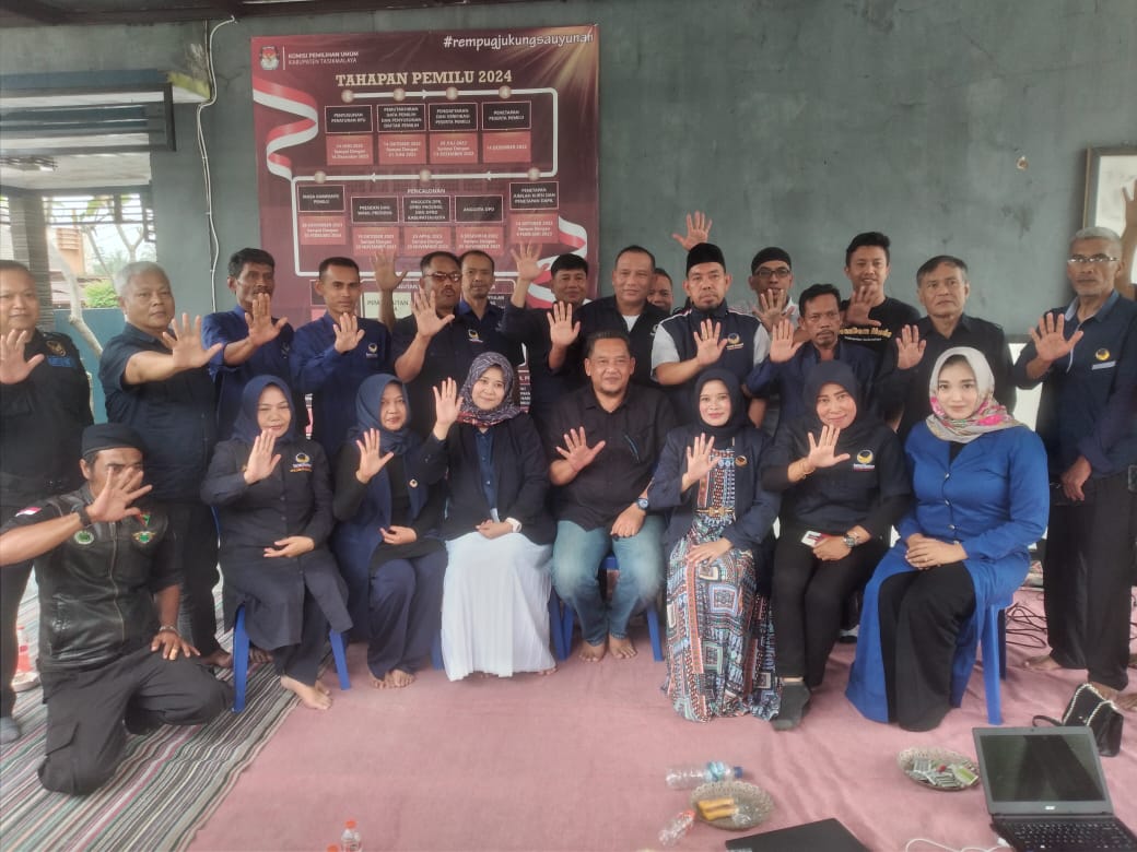 Menyambut Pemilu 2024 DPD NasDem Tasikmalaya menggelar pendidikan politik sehat, Senin (26/12/2022)