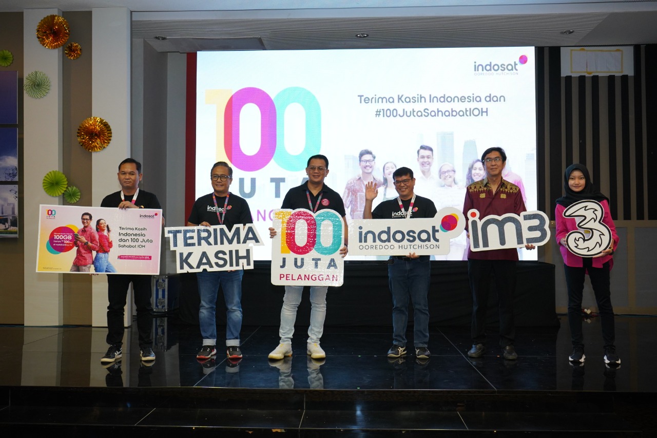 Indosat Ooredoo Hutchison (IOH) merayakan raihan 100 juta pelanggan