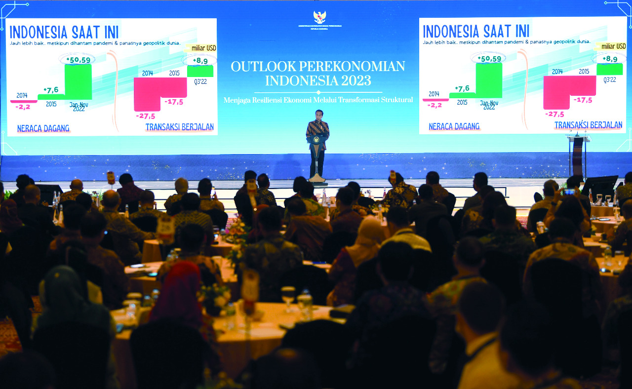 Seminar Outlook Perekonomian 2023 bertajuk Menjaga Resiliensi Ekonomi Melalui Transformasi Struktural, di Jakarta, pekan lalu.