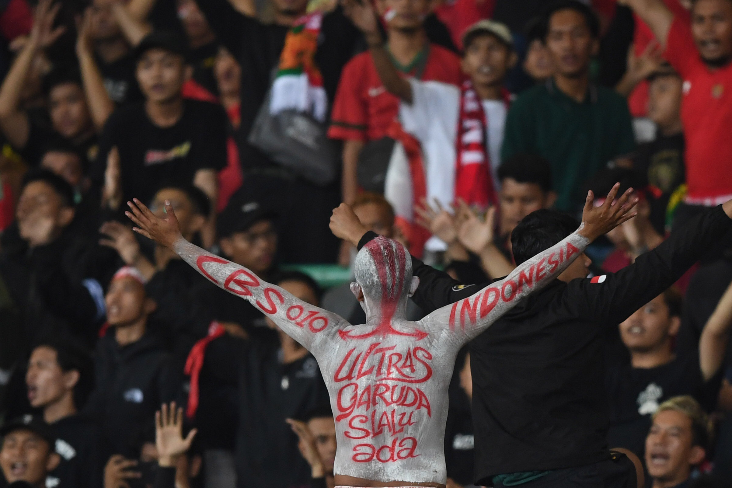 Suporter fanatik timnas Indonesia.