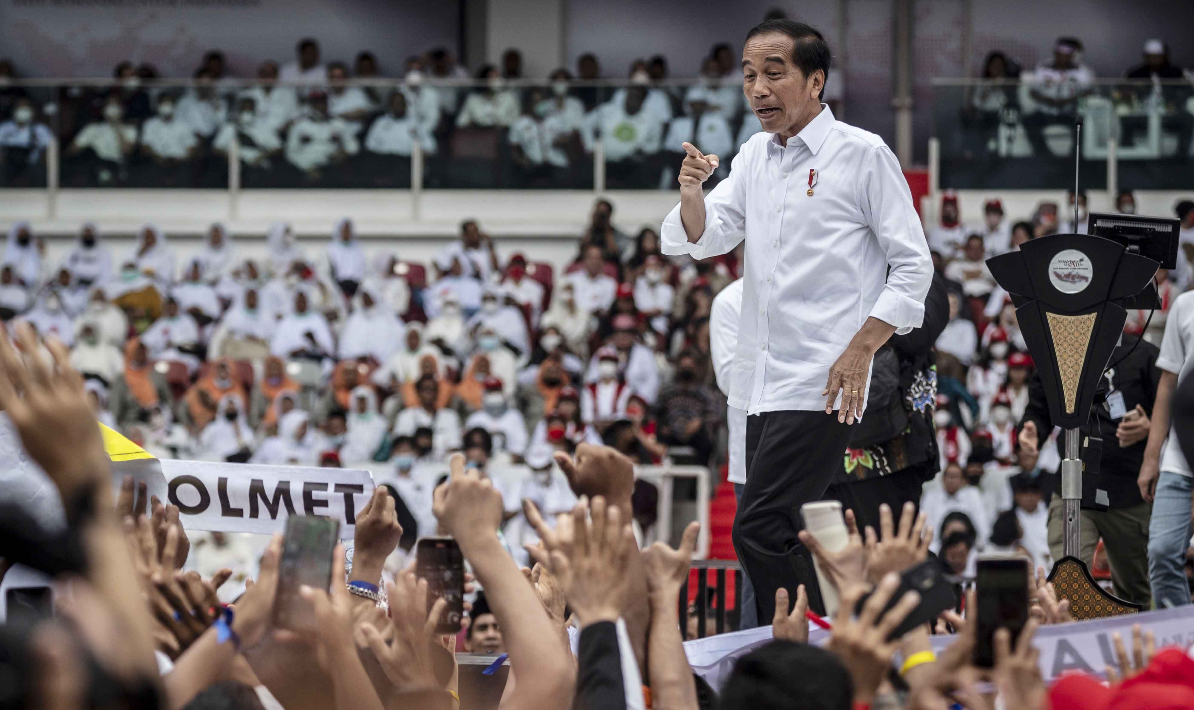 Presiden Joko Widodo saat menghadiri acara Nusantara Bersatu
