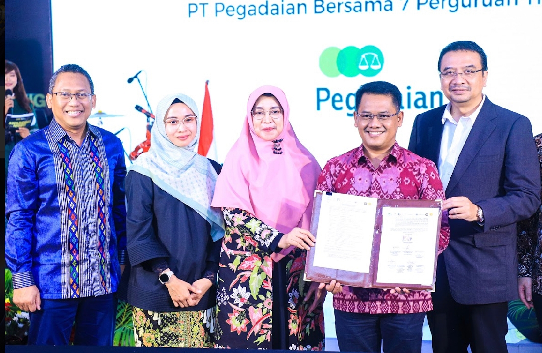 Acara penandatanganan MoU antara Universtas Pancasila dan PT. Pegadaian program hibah HoKi di Jakarta. 