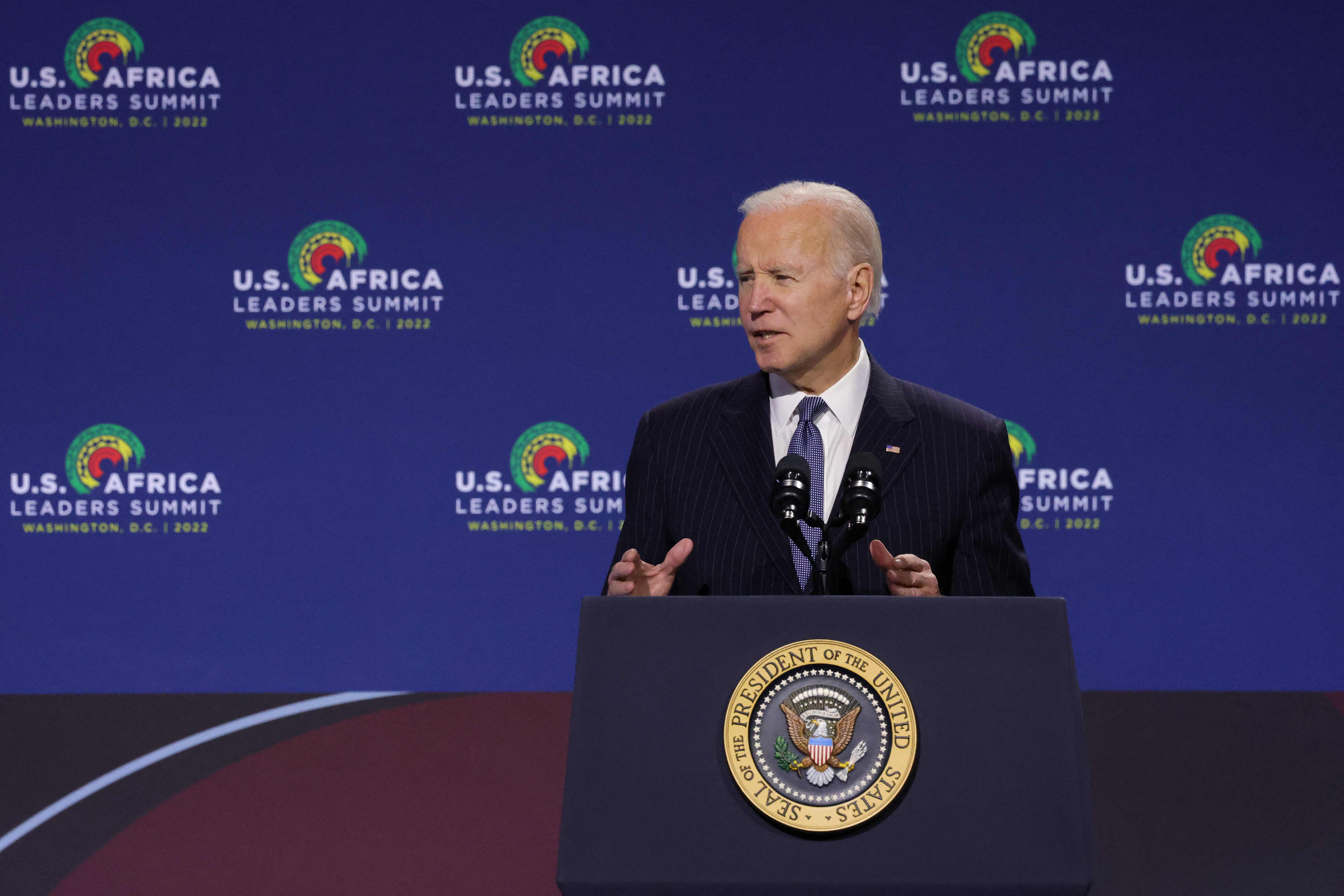 Presiden AS Joe Biden berbicara di KTT AS-Afrika di Washington.