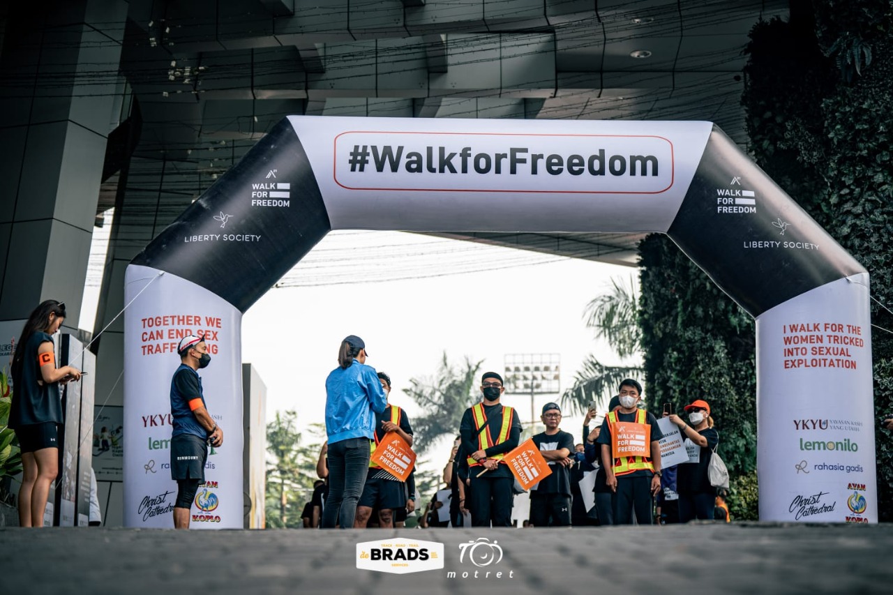 Kegiatan Walk for Freedom yang digelar Liberty Society dan A21 untuk melawan kekerasan dan perdagangan perempuan