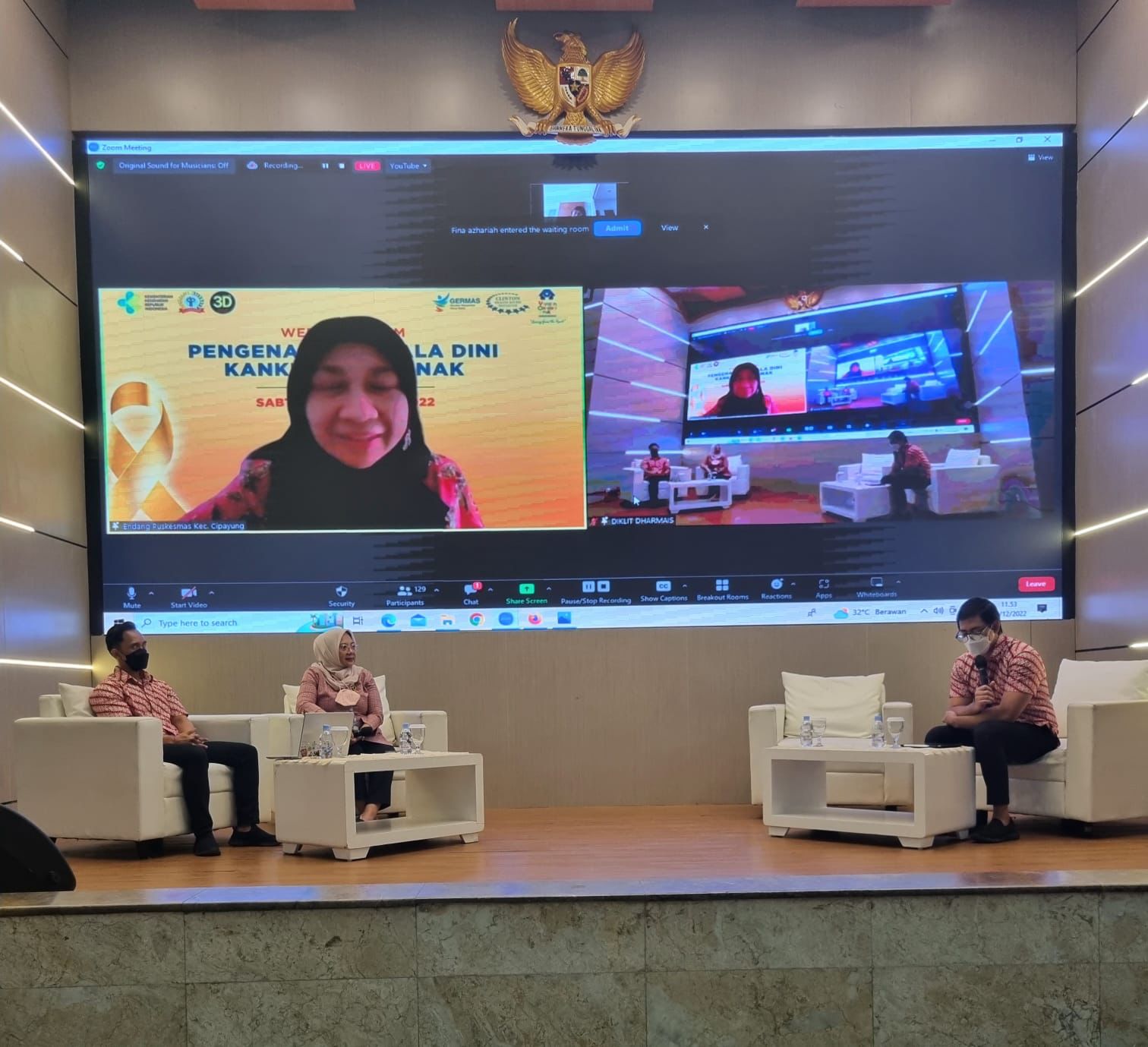 Weinar dengan topik “Pengenalan Gejala Dini Kanker pada Anak” di Jakarta, Sabtu (3/12).