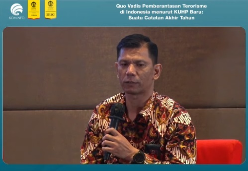 Koordinator Analisis dan Evaluasi Penegakan Hukum BNPT Rahmat Sori Simbolon