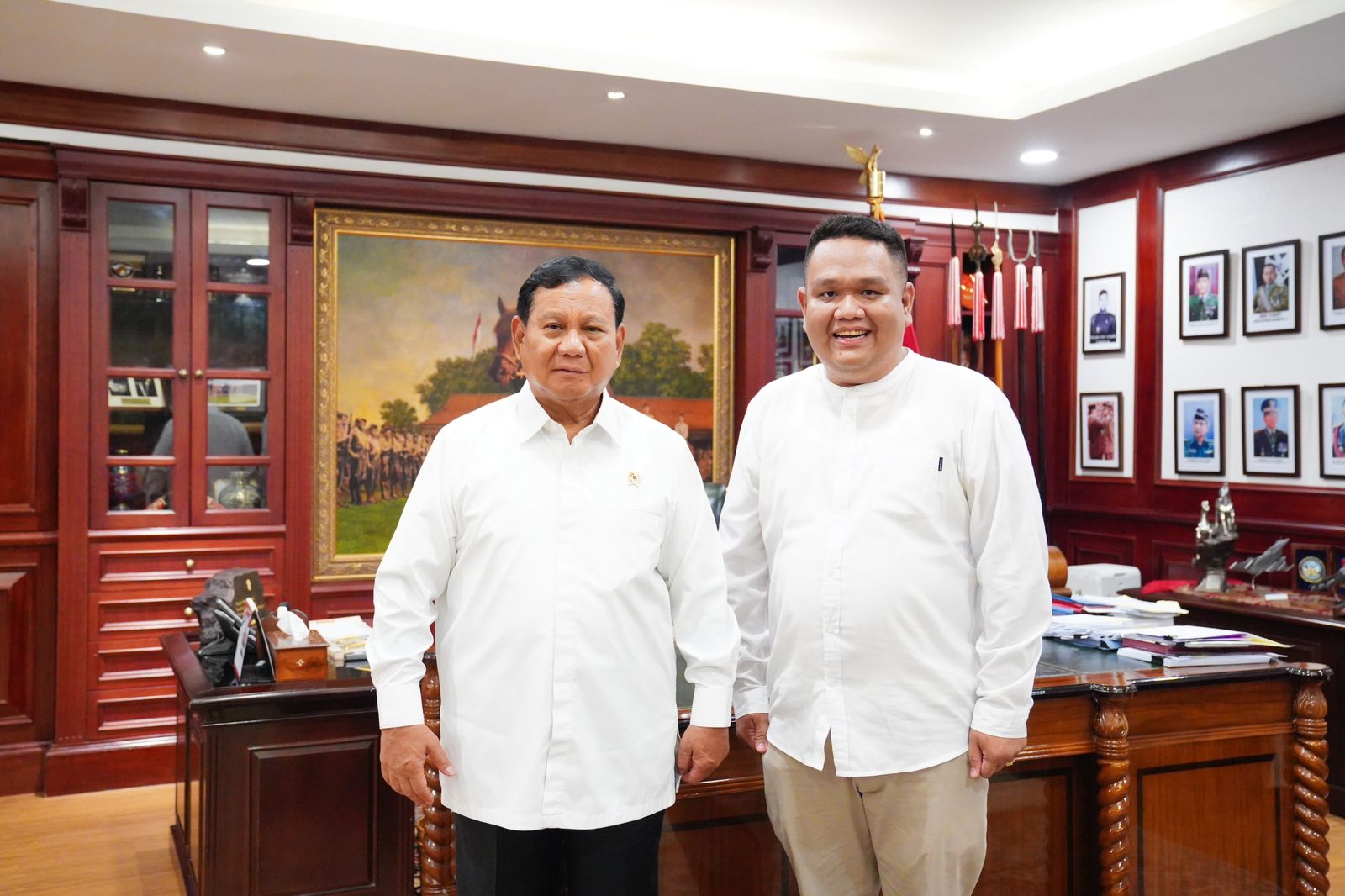 Politisi Partai Gerindra Petrus Sihombing bersama Ketua Umum Partai Gerindra Prabowo Subianto