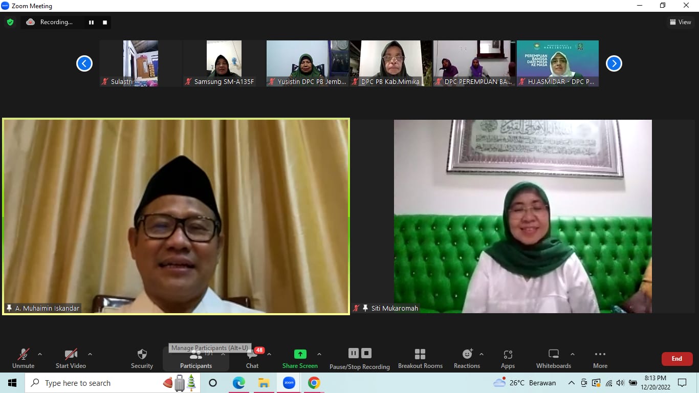 Peringatan Hari Ibu “Perempuan Bangsa dari Masa ke Masa”, oleh DPP Perempuan Bangsa yang berlangsung secara online.