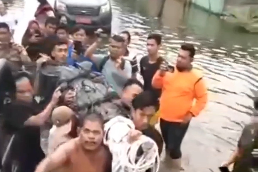 Buaya yang dievakuasi.