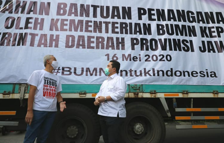 Menteri BUMN Erick Thohir berremu Gubernur Ganjar Pranowo yang siap mencalonkan sebagai capres dalam Pilpres 2024. 