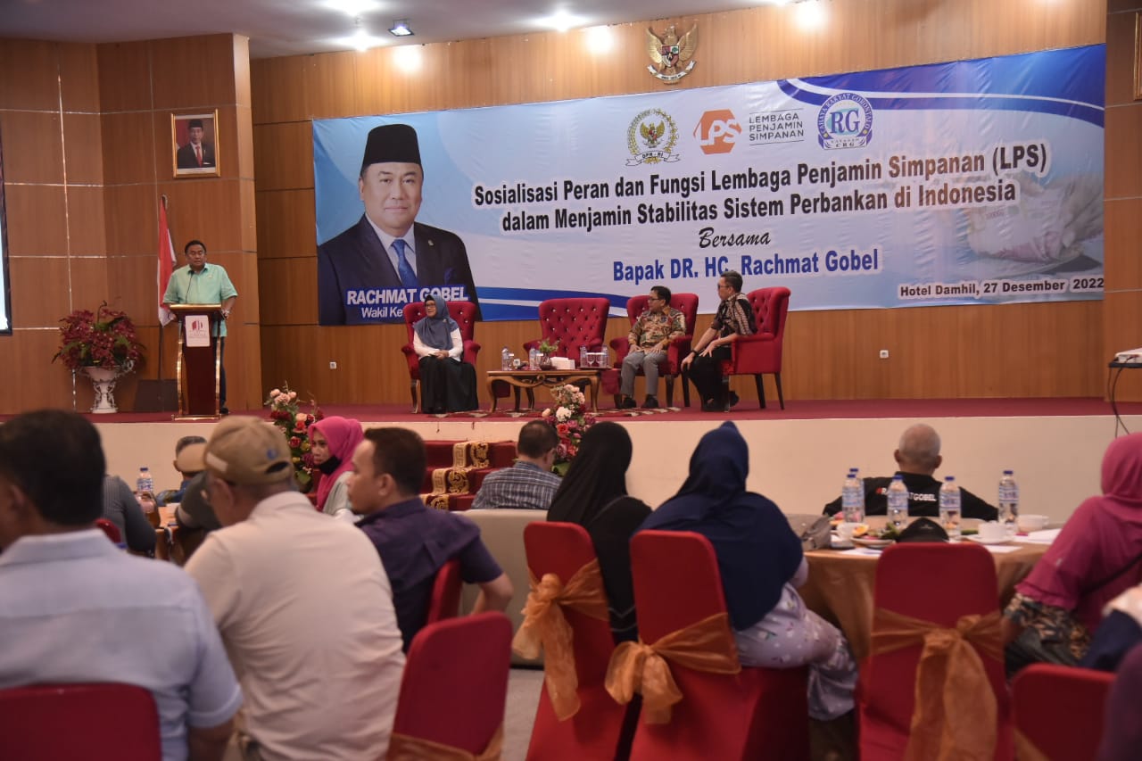 Wakil Ketua DPR RI Rachmat Gobel membuka kegiatan sosialisasi peran dan fungsi LPS di Gorontalo, Selasa (27/12).