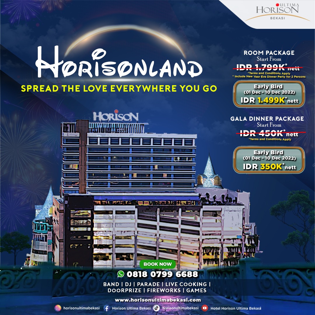 Sambut momen pergantian tahun, Hotel Horison Ultima Bekasi menghadirkan tema “Horisonland, Spread The Love Everywhere You Go”.