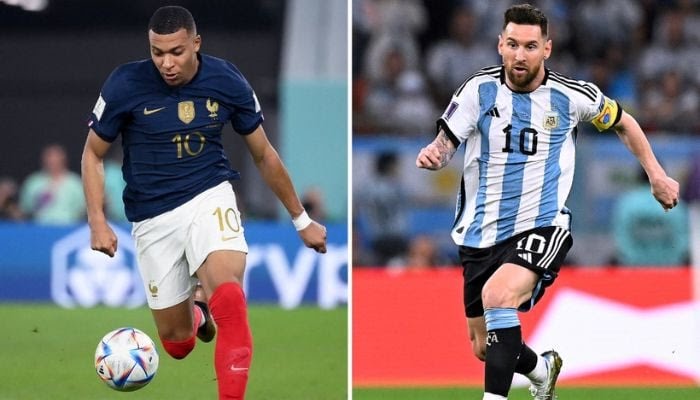Ujung tombak Prancis Kylian Mbappe dan striker Argentina Lionel Messi bersiap bertarung di laga final Piala Dunia 2022