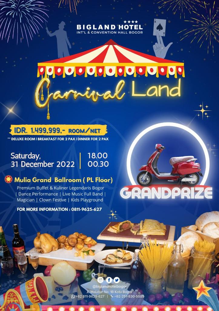 Bigland Hotel Bogor kembali menyajikan perayaan meriah dengan konsep Carnival Land. 