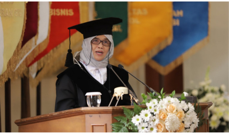 Prof. drg. Ika dewi Ana, M.Kes., Ph.D., meraih gelar jabatan Guru Besar dalam bidang Ilmu Biomedika Kedokteran Gigi FKG, UGM, Kamis (29/12/2