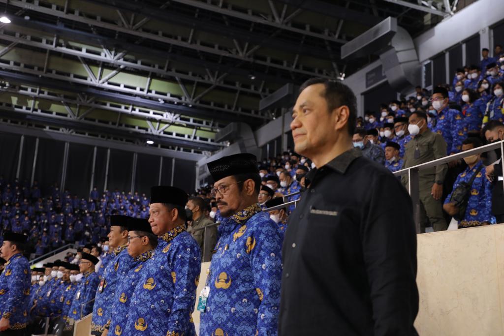 Founder ESQ Group Ary Ginanjar Agustian saat menghadiri HUT ke-51 Korpri