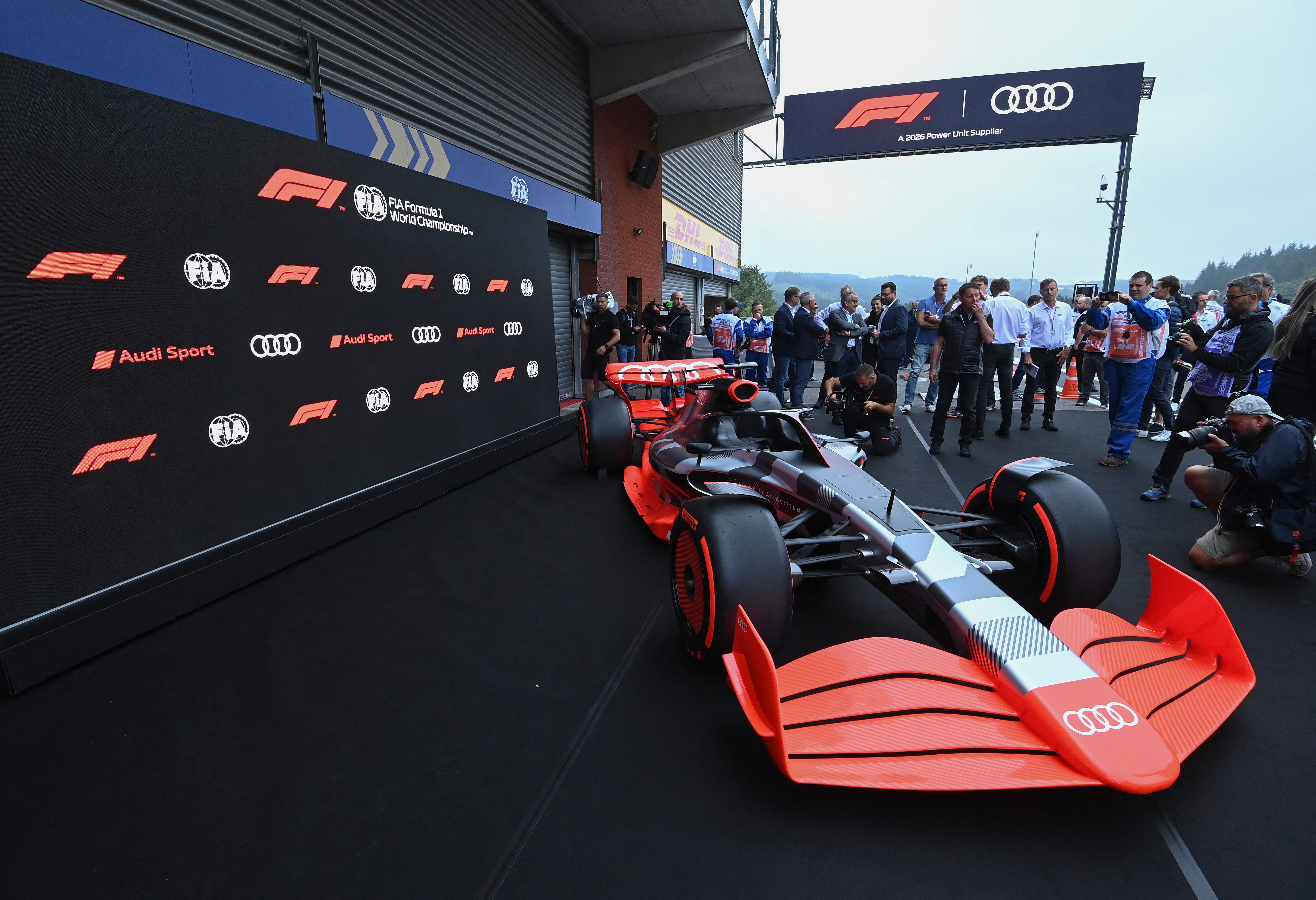 Mobil baru Formula 1 Audi dirilis menjelang GP Belgia, 28 Agustus 2022 lalu.
