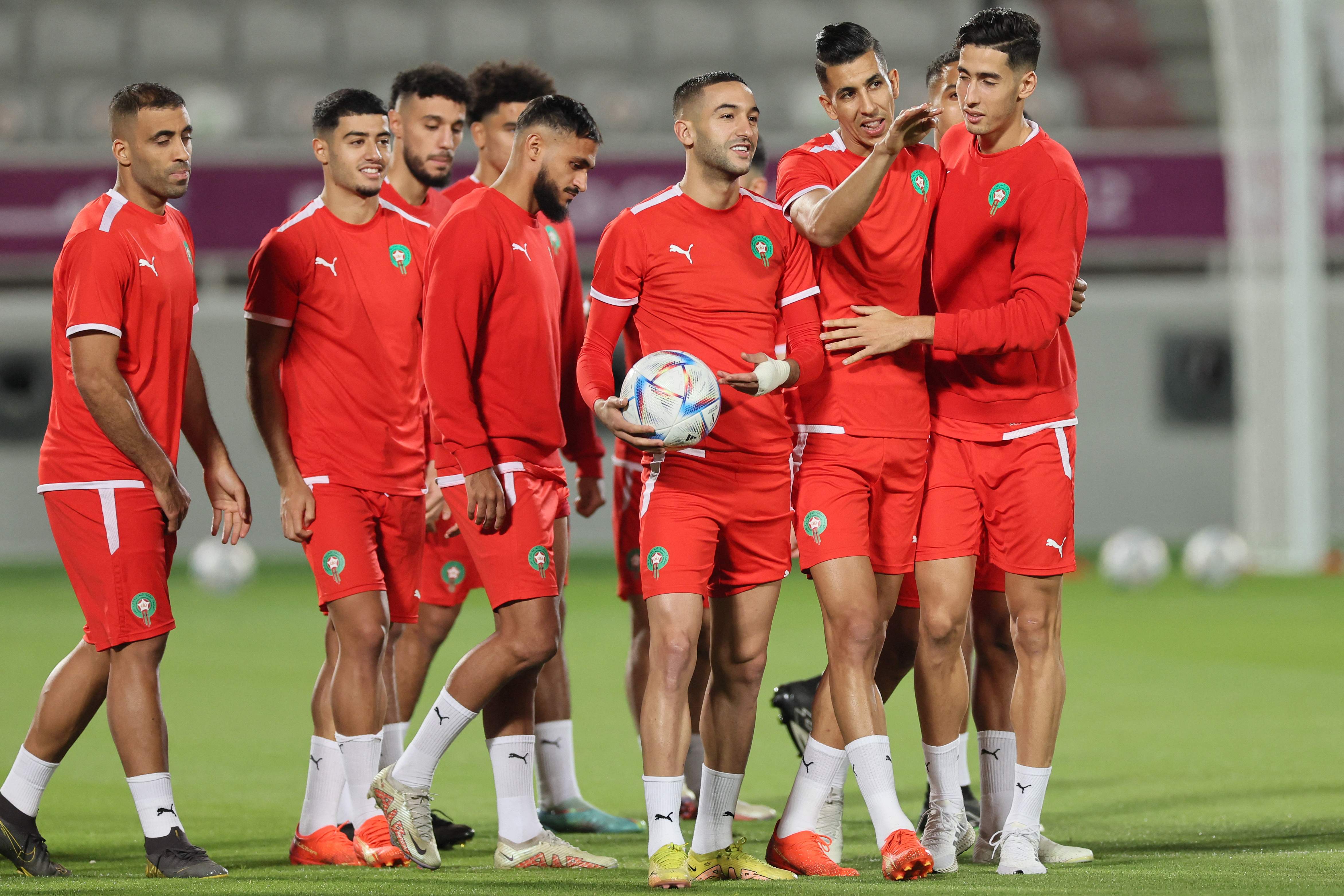 Para pemain Timnas Maroko.