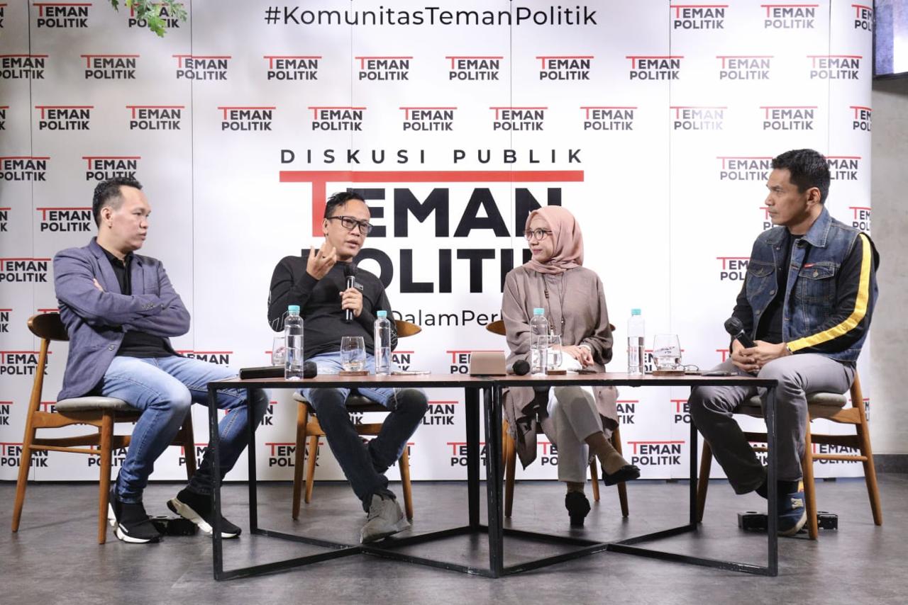 Yumelda Sari dalam diskusi publik Teman Politik di Muyen Coffee, Tebet, Jakarta Selatan.