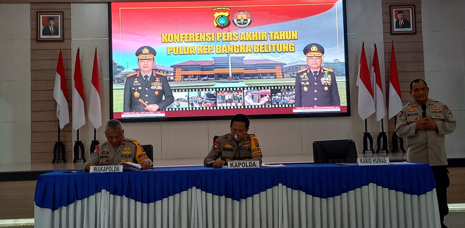 Kapolda Bangka Belitung, Irjen Yan Sultra, dalam keterangan pers Kinerja Polda Babel 2022 di Mapolda Babel, Kamis (29/12/2022)