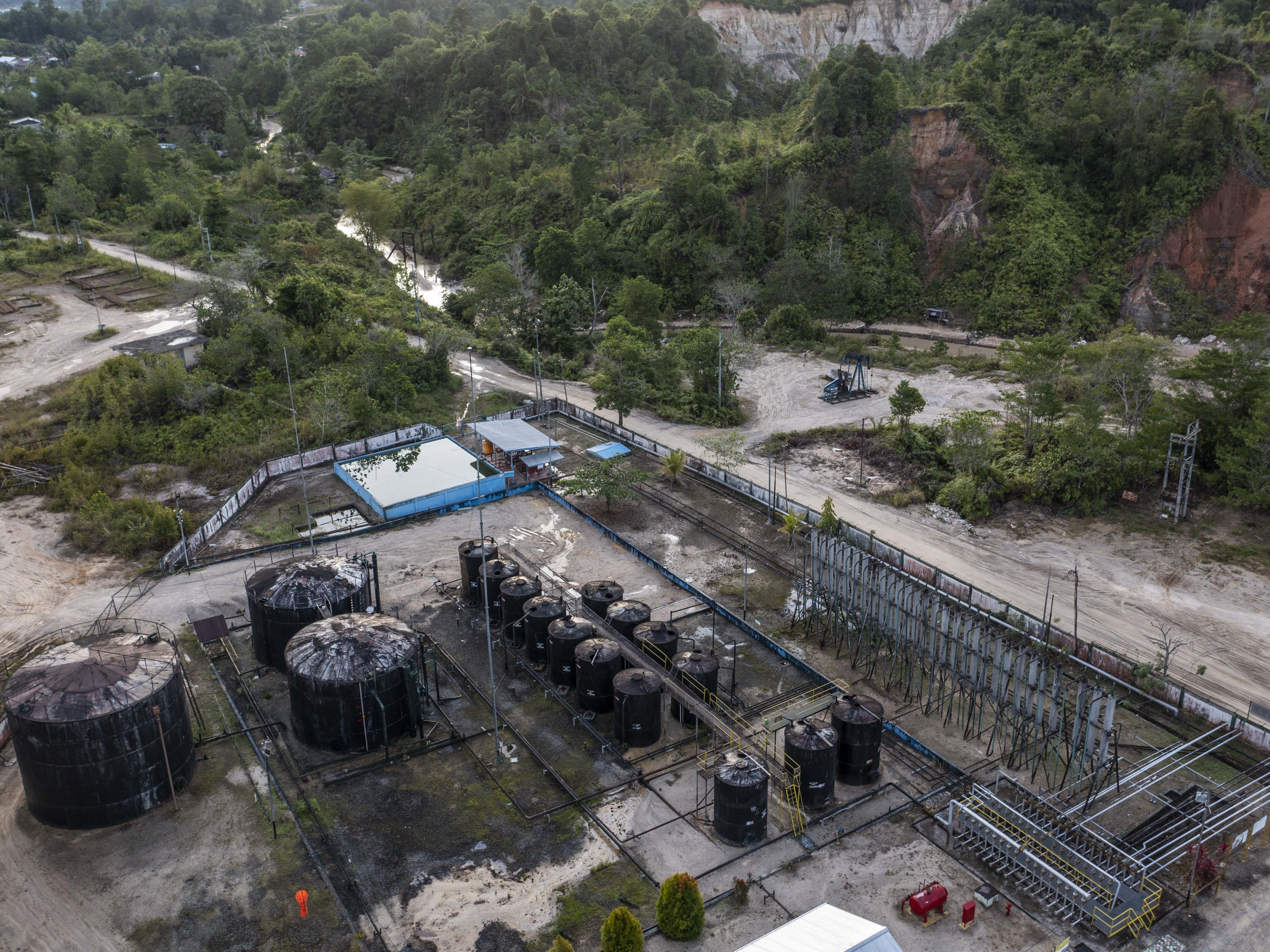 Foto udara Stasiun Pengumpul Juwata di Juata Kelikir, Tarakan, Kalimantan Utara, Kamis (20/10/2022).