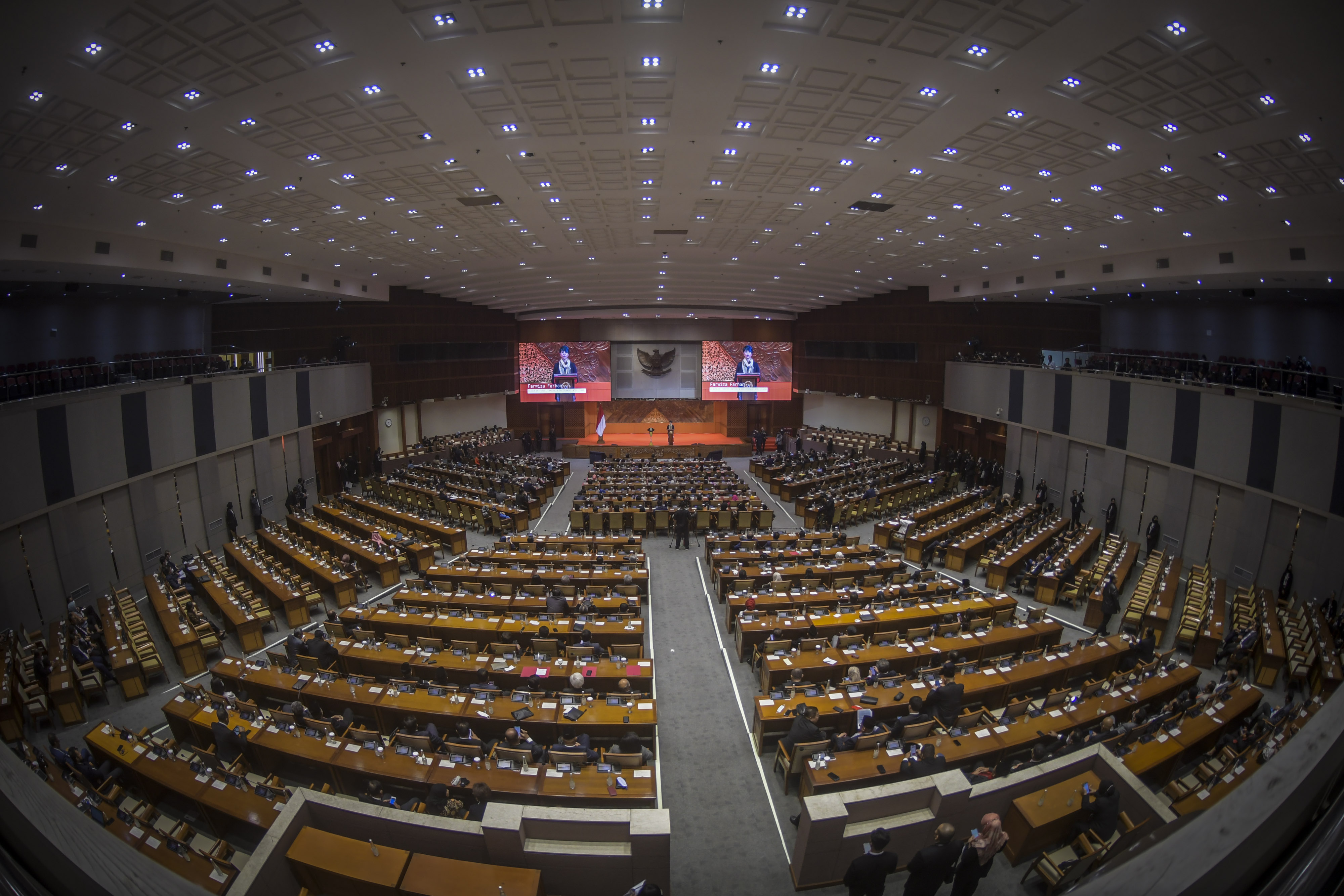 Ruang rapat Paripurna DPR RI di Senayan, Jakarta.