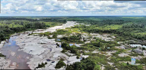 Endapan pasir kuarsa di Kabupaten Gunung Mas, Kalimantan Tengah.