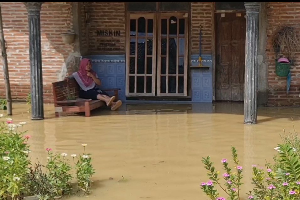 Banjir yang merendam Desa Ketitang Wetan, Kecamatan Batangan, Pati, Jawa Tengah.