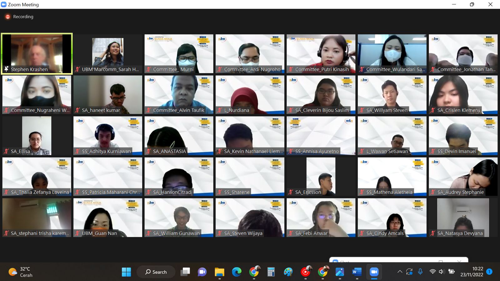 Webijar pakar bahasa asal Amerika Serikat di UBM