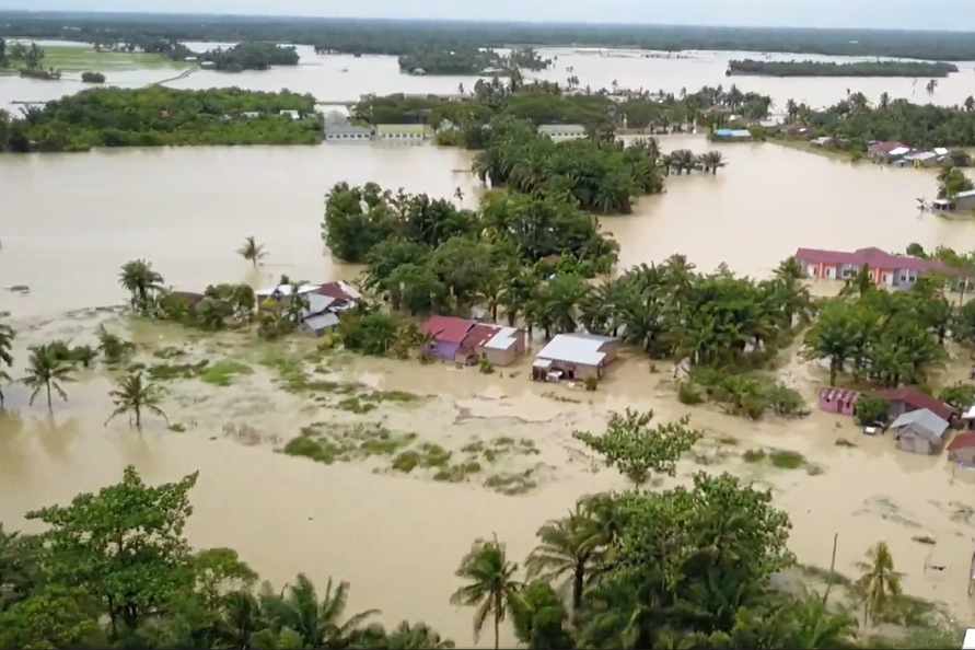 Banjir di Serdang Bedagai, Sumatra Utara.
