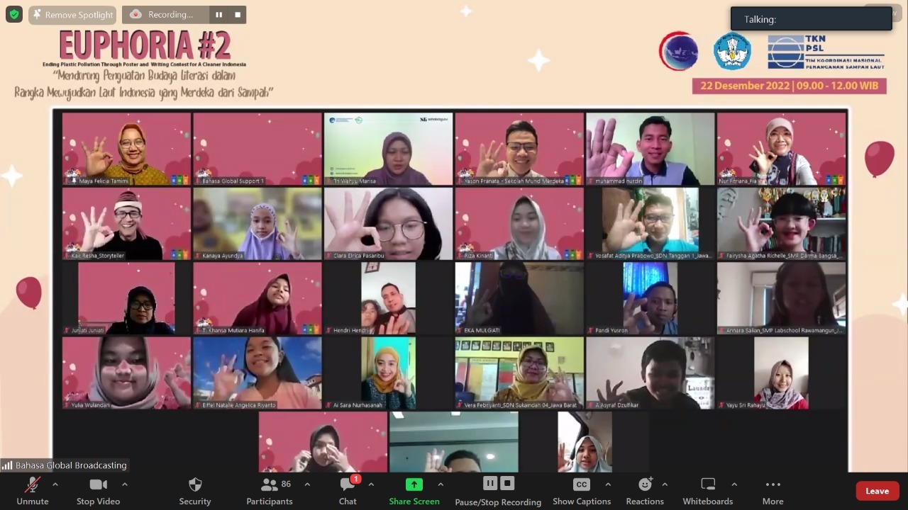 Webinar Ending Plastic Pollution Through Poster and Writing Contest for A Cleaner Indonesia