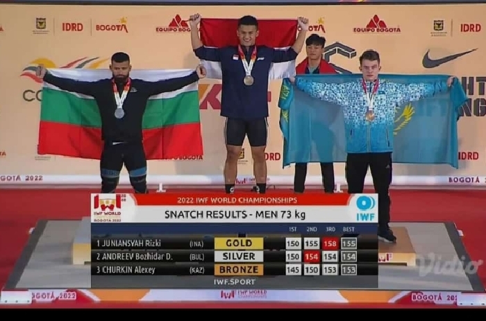 Lifter nasional Rizki Juniansyah tampil gemilang di ajang Internasional Weightlifting Federation (IWF) World Championship 2022, Kolombia.