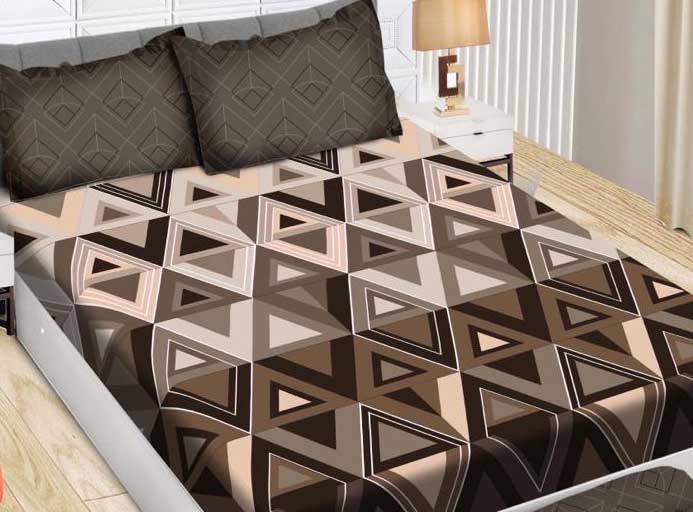 Alana  dengan motif segitiga 3D yang memadukan gradasi warna coklat dan krem.