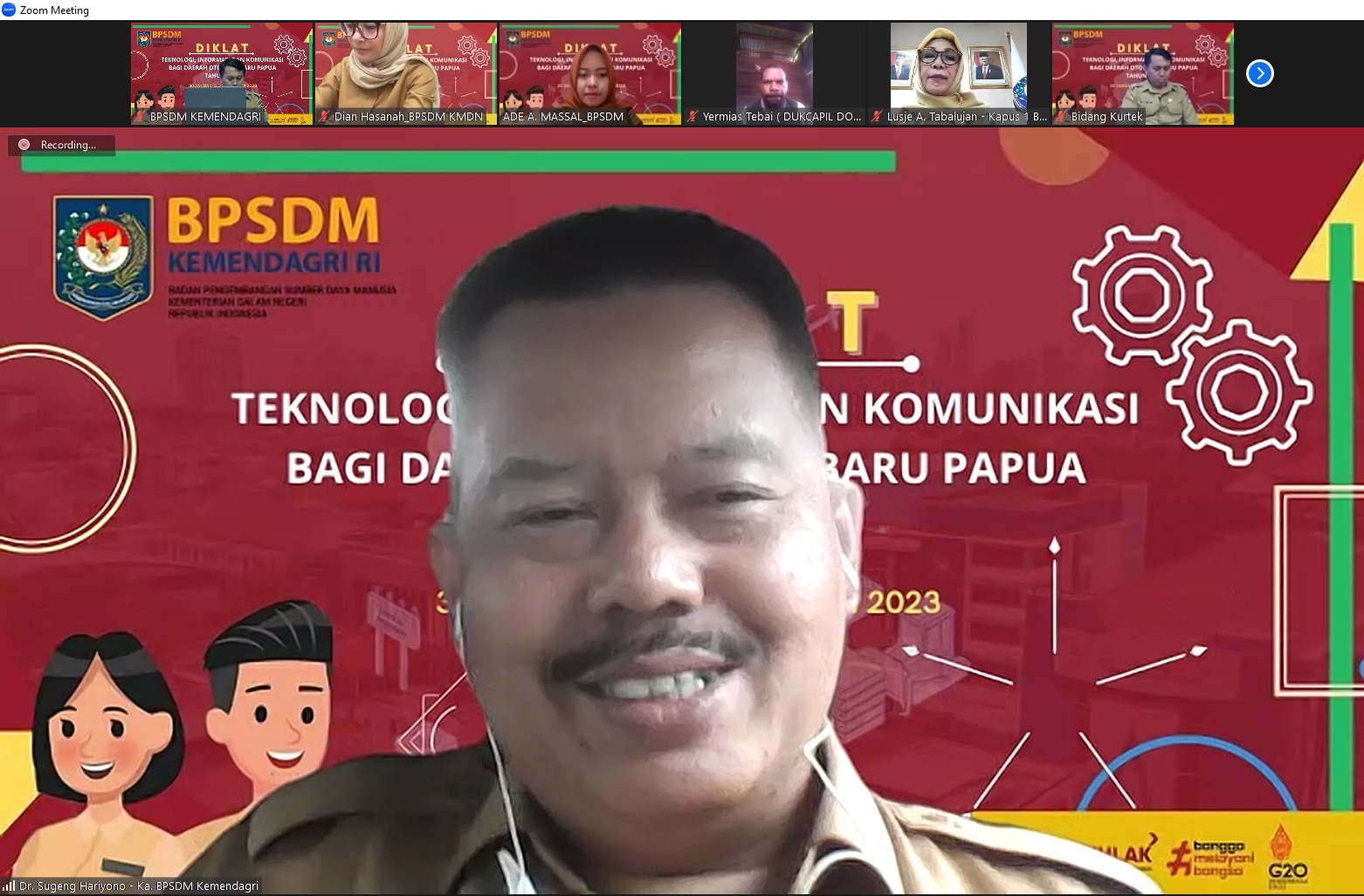 Kepala BPSDM Kemendagri Sugeng Hariyono membuka Diklat Teknologi, Informasi dan Komunikasi bagi Daerah Otonomi Baru Papua