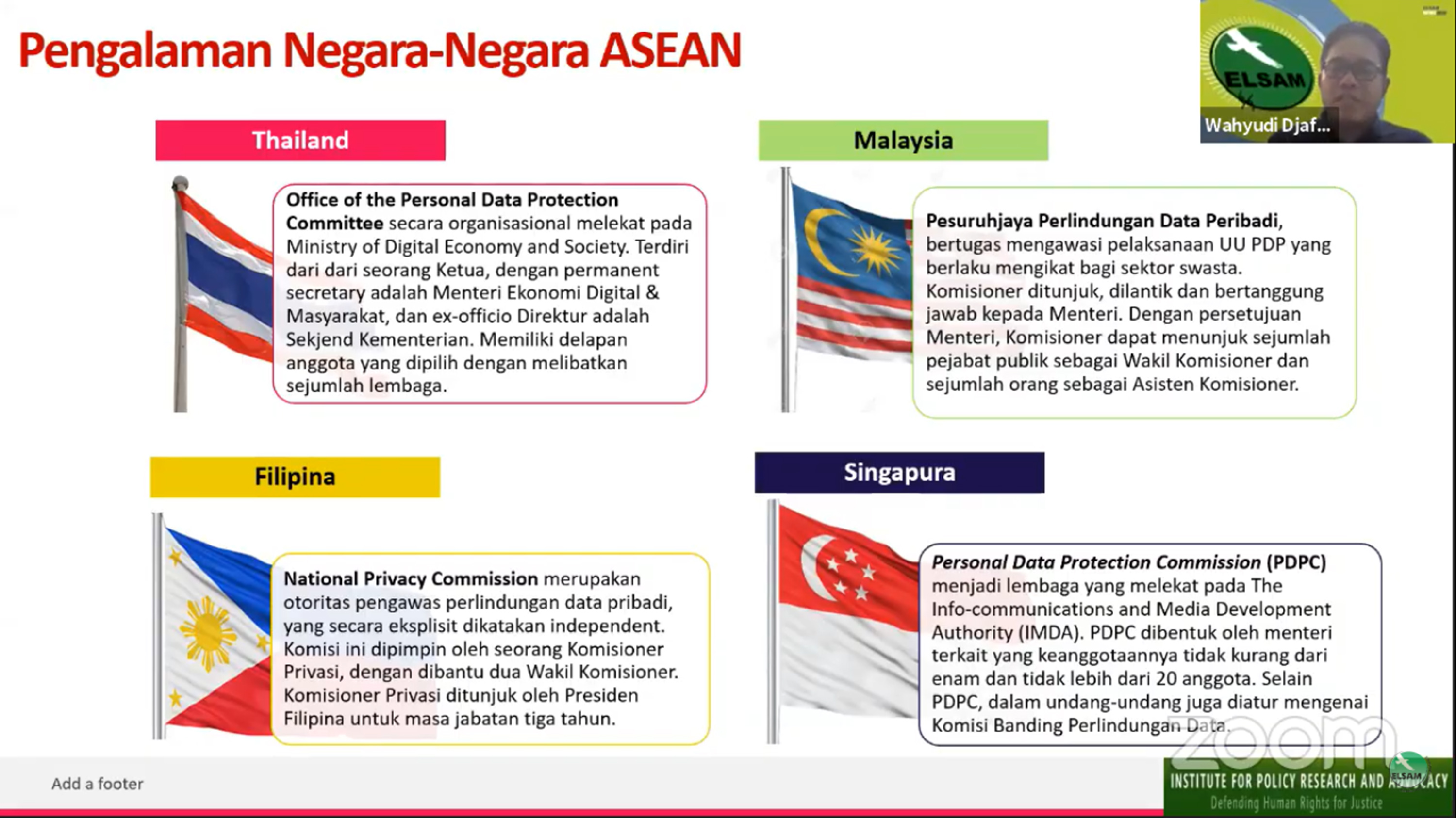 Ilustrasi.  Deputi Direktur Riset Elsam Wahyudi Djafar berbicara dalam diskusi webinar terkait perlindungan data pribadi di Jakarta.