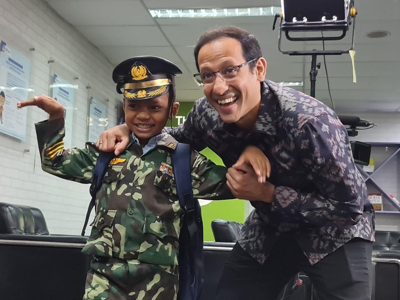 Nono bersama Mendikbudristek Nadiem Makarim.