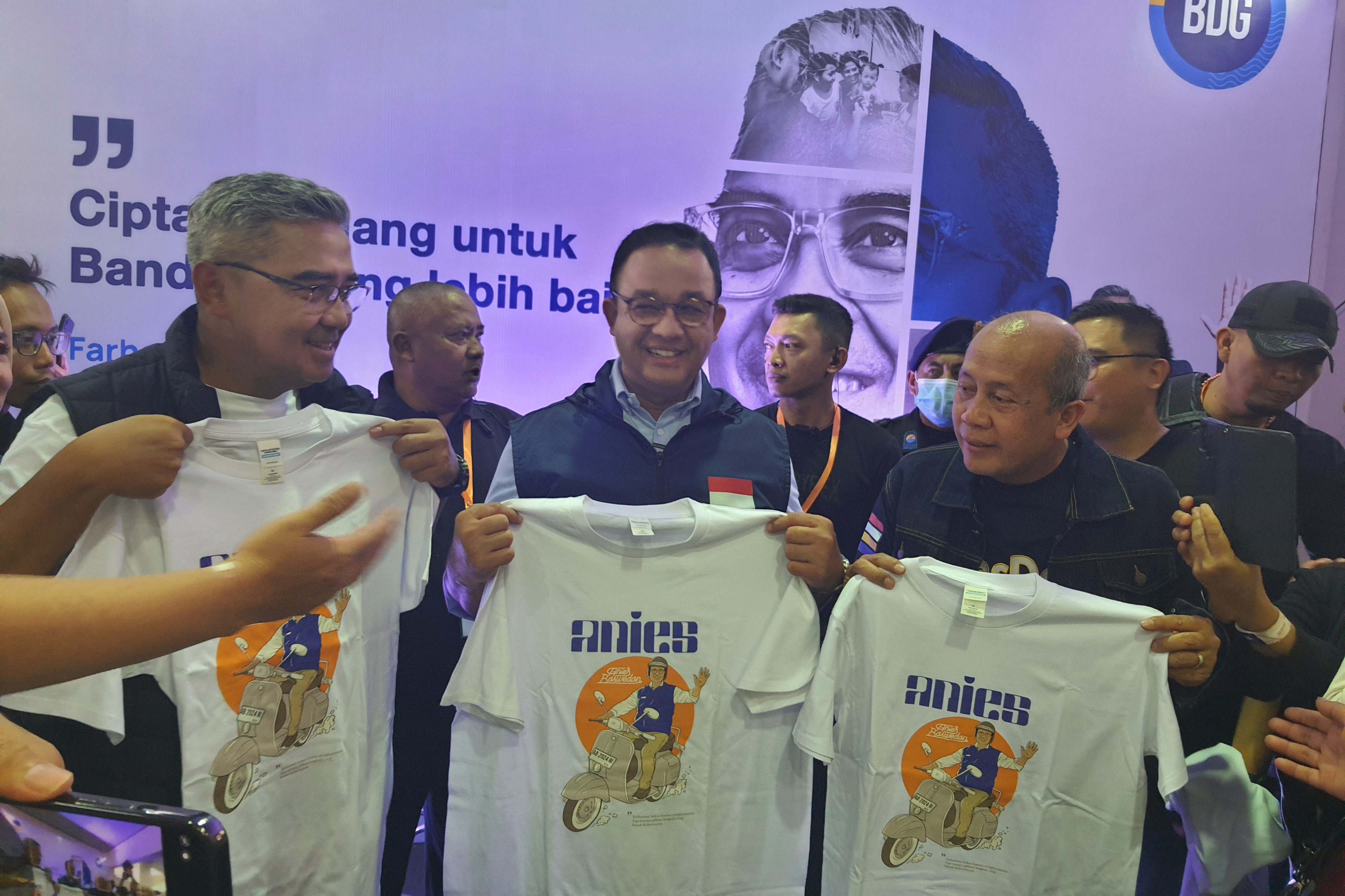 Capres Anies Baswedan menghadiri NasDem Youth Festival di Gedung Sasana Budaya Ghanesa (Sabuga) Kota Bandung.